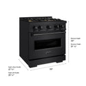 ZLINE 30 in. 4.2 cu. ft. Classic Dual Fuel Range with 4 Burner DuoPro™ Cooktop and Electric Convection Oven in Black Stainless Steel (PCDRB-30)