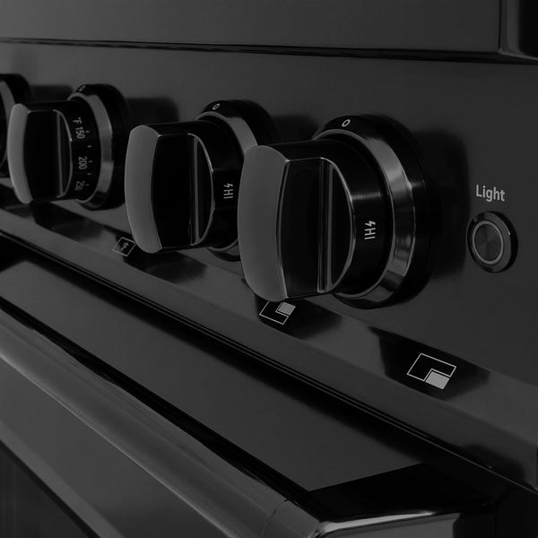 ZLINE 30 in. 4.2 cu. ft. Classic Dual Fuel Range with 4 Burner DuoPro™ Cooktop and Electric Convection Oven in Black Stainless Steel (PCDRB-30)