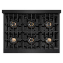 ZLINE 36 in. 5.2 cu. ft. Classic Dual Fuel Range with 6 Burner DuoPro™ Cooktop and Electric Convection Oven in Black Stainless Steel, Open Box-Good Condition