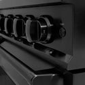 ZLINE 48 in. 6.7 cu. ft. Classic Dual Fuel Range with 8 Burner DuoPro™ Cooktop and Dual Ovens in Black Stainless Steel (PCDRB-48)