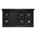 ZLINE Autograph Edition 48 in. 6.7 cu. ft. Classic Dual Fuel Range with 8 Burner DuoPro™ Cooktop and Dual Ovens in Black Stainless Steel and Champagne Bronze Accents, Open Box-Good Condition