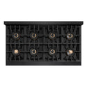 ZLINE Autograph Edition 48 in. 6.7 cu. ft. Classic Dual Fuel Range with 8 Burner DuoPro™ Cooktop and Dual Ovens in Black Stainless Steel and Champagne Bronze Accents, Open Box-Good Condition