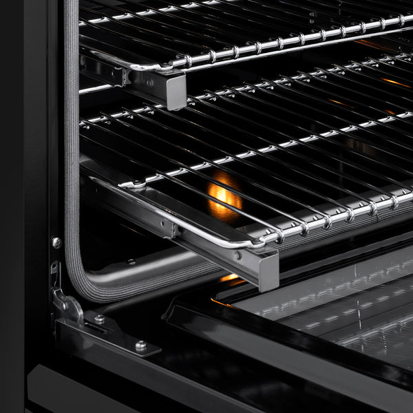 ZLINE Autograph Edition 48 in. 6.7 cu. ft. Classic Dual Fuel Range with 8 Burner DuoPro™ Cooktop and Dual Ovens in Black Stainless Steel and Champagne Bronze Accents (PCDRBZ-48-CB)