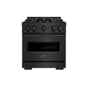 ZLINE 30 in. 4.2 cu. ft. Classic Gas Range with 4 Burner DuoPro™ Cooktop and Convection Gas Oven in Black Stainless Steel, Open Box-Good Condition