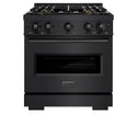 ZLINE 30 in. 4.2 cu. ft. Classic Gas Range with 4 Burner DuoPro™ Cooktop and Convection Gas Oven in Black Stainless Steel, Open Box-Good Condition