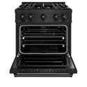 ZLINE 30 in. 4.2 cu. ft. Classic Gas Range with 4 Burner DuoPro™ Cooktop and Convection Gas Oven in Black Stainless Steel, Open Box-Good Condition