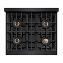 ZLINE 30 in. 4.2 cu. ft. Classic Gas Range with 4 Burner DuoPro™ Cooktop and Convection Gas Oven in Black Stainless Steel, Open Box-Good Condition