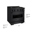 ZLINE 30 in. 4.2 cu. ft. Classic Gas Range with 4 Burner DuoPro™ Cooktop and Convection Gas Oven in Black Stainless Steel, Open Box-Good Condition