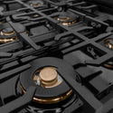 ZLINE 36 in. 5.2 cu. ft. Classic Gas Range with 6 Burner DuoPro™ Cooktop and Convection Gas Oven in Black Stainless Steel (PCGRB-36)