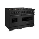ZLINE 48 in. 6.7 cu. ft. Classic Gas Range with 8 Burner DuoPro™ Cooktop and Dual Ovens in Black Stainless Steel (PCGRB-48)