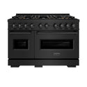 ZLINE 48 in. 6.7 cu. ft. Classic Gas Range with 8 Burner DuoPro™ Cooktop and Dual Ovens in Black Stainless Steel (PCGRB-48)