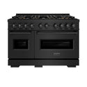 ZLINE 48 in. 6.7 cu. ft. Classic Gas Range with 8 Burner DuoPro™ Cooktop and Dual Ovens in Black Stainless Steel, Open Box-Good Condition