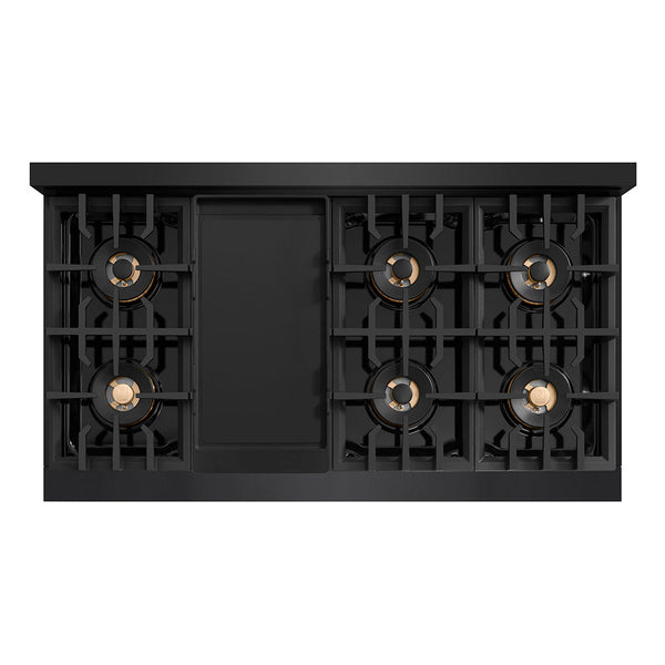 ZLINE 48 in. 6.7 cu. ft. Classic Gas Range with 8 Burner DuoPro™ Cooktop and Dual Ovens in Black Stainless Steel, Open Box-Good Condition