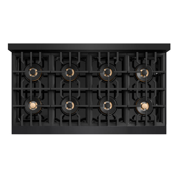 ZLINE 48 in. 6.7 cu. ft. Classic Gas Range with 8 Burner DuoPro™ Cooktop and Dual Ovens in Black Stainless Steel, Open Box-Good Condition