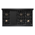 ZLINE Autograph Edition 48 in. 6.7 cu. ft. Classic Gas Range with 8 Burner DuoPro™ Cooktop and Dual Ovens in Black Stainless Steel and Champagne Bronze Accents (PCGRBZ-48-CB)
