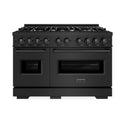 ZLINE 48 in. 6.7 cu. ft. Classic Double Oven Gas Range with 8 Burner Cooktop in Black Stainless Steel, Open Box-Great Condition