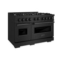 ZLINE 48 in. 6.7 cu. ft. Classic Double Oven Gas Range with 8 Burner Cooktop in Black Stainless Steel, Open Box-Great Condition