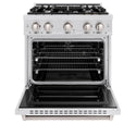 ZLINE 30 in. 4.2 cu. ft. Classic Dual Fuel Range with 4 Burner Gas Cooktop and Electric Convection Oven in DuraSnow® Stainless Steel (CDRS-30)