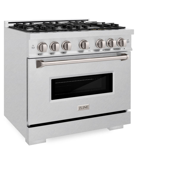 ZLINE 36 in. 5.2 cu. ft. Classic Gas Range with 6 Burner Cooktop and Convection Gas Oven in DuraSnow® Stainless Steel (CGRS-36)