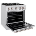 ZLINE 30 in. 4.2 cu. ft. Classic Gas Range with Convection Gas Oven in DuraSnow® Stainless Steel with 4 Brass Burners (CGRS-BR-30)