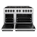 ZLINE Autograph Edition 48 in. 6.7 cu. ft. Classic Double Oven Gas Range with 8 Burner Cooktop in DuraSnow® Stainless Steel and Matte Black Accents (CGRSZ-48-MB)