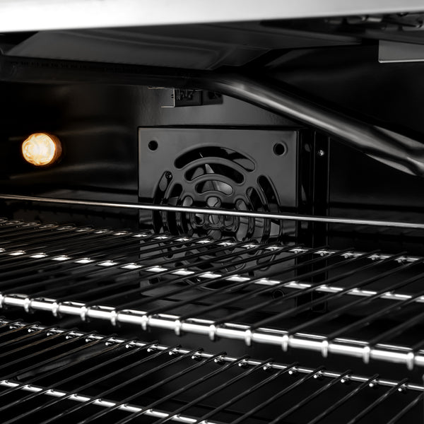 ZLINE Autograph Edition 36 in. 5.2 cu. ft. Classic Gas Range with 6 Burner Cooktop and Convection Gas Oven in DuraSnow® Stainless Steel with White Matte Door and Matte Black Accents (CGRSZ-WM-36-MB)