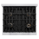 ZLINE 30 in. Legacy Gas Rangetop with 4 Brass Burners and Porcelain Cooktop in Satin Stainless Steel (RTS-BR-30)