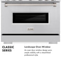 ZLINE 36 in. 5.2 cu. ft. Classic Gas Range with 6 Burner Cooktop and Convection Gas Oven in Stainless Steel (CGR36)