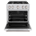 ZLINE 30 in. 4.2 cu. ft. Classic Dual Fuel Range with 4 Burner Gas Cooktop and Electric Convection Oven in Satin Stainless Steel, Open Box-Great Condition