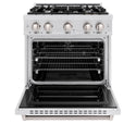 ZLINE 30 in. 4.2 cu. ft. Classic Dual Fuel Range with 4 Burner Gas Cooktop and Electric Convection Oven in Satin Stainless Steel, Open Box-Good Condition