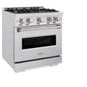 ZLINE 30 in. 4.2 cu. ft. Classic Dual Fuel Range with 4 Burner Gas Cooktop and Electric Convection Oven in Satin Stainless Steel, Open Box-Great Condition