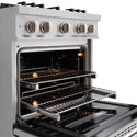 ZLINE 30 in. 4.2 cu. ft. Classic Dual Fuel Range with 4 Burner Gas Cooktop and Electric Convection Oven in Satin Stainless Steel, Open Box-Good Condition