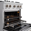 ZLINE 30 in. 4.2 cu. ft. Classic Dual Fuel Range with 4 Burner Gas Cooktop and Electric Convection Oven in Satin Stainless Steel, Open Box-Great Condition