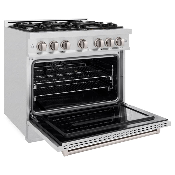 ZLINE 36 in. 5.2 cu. ft. Classic Dual Fuel Range with 6 Burner Gas Cooktop and Electric Convection Oven in Satin Stainless Steel (CDRS-36)