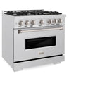 ZLINE 36 in. 5.2 cu. ft. Classic Dual Fuel Range with 6 Burner Gas Cooktop and Electric Convection Oven in Satin Stainless Steel, Open Box-Great Condition
