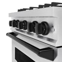 ZLINE Autograph Edition 30 in. 4.2 cu. ft. Classic Dual Fuel Range with 4 Burner Gas Cooktop and Electric Convection Oven in Satin Stainless Steel with Matte Black Accents, Open Box-Good Condition