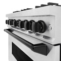 ZLINE Autograph Edition 36 in. 5.2 cu. ft. Classic Dual Fuel Range with 6 Burner Gas Cooktop and Electric Convection Oven in Satin Stainless Steel with Matte Black Accents, Open Box-Good Condition
