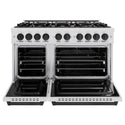 ZLINE Autograph Edition 48 in. 6.7 cu. ft. Classic Double Oven Dual Fuel Range with 8 Burner Gas Cooktop in Satin Stainless Steel and Matte Black Accents, Open Box-Good Condition