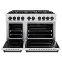 ZLINE Autograph Edition 48 in. 6.7 cu. ft. Classic Double Oven Dual Fuel Range with 8 Burner Gas Cooktop in Satin Stainless Steel and Matte Black Accents, Open Box-Great Condition