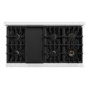 ZLINE Autograph Edition 48 in. 6.7 cu. ft. Classic Double Oven Dual Fuel Range with 8 Burner Gas Cooktop in Satin Stainless Steel and Matte Black Accents, Open Box-Great Condition