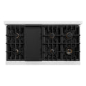 ZLINE Autograph Edition 48 in. 6.7 cu. ft. Classic Double Oven Dual Fuel Range with 8 Burner Gas Cooktop in Satin Stainless Steel and Matte Black Accents, Open Box-Good Condition