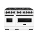 ZLINE Autograph Edition 30 in. 4.2 cu. ft. Classic Dual Fuel Range with 4 Burner Gas Cooktop and Electric Convection Oven in Satin Stainless Steel with Matte Black Accents, Open Box-Great Condition