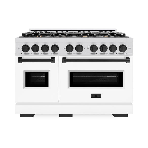 ZLINE Autograph Edition 30 in. 4.2 cu. ft. Classic Dual Fuel Range with 4 Burner Gas Cooktop and Electric Convection Oven in Satin Stainless Steel with Matte Black Accents, Open Box-Great Condition