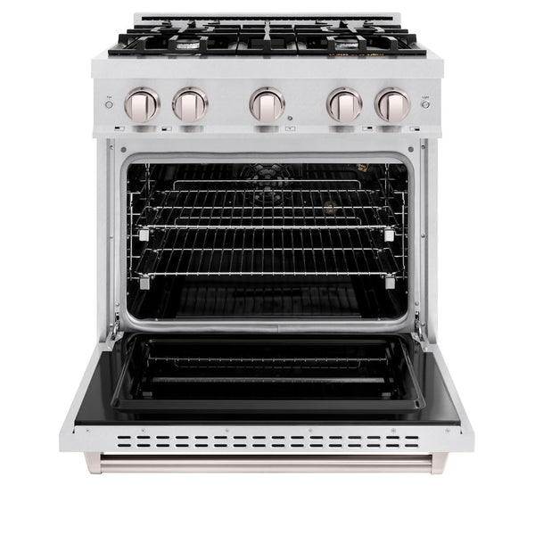 ZLINE 30 in. 4.2 cu. ft. Classic Gas Range with 4 Burner Cooktop and Convection Gas Oven in Satin Stainless Steel, Open Box-Good Condition