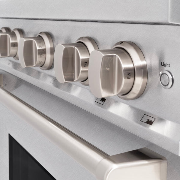ZLINE 30 in. 4.2 cu. ft. Classic Gas Range with 4 Burner Cooktop and Convection Gas Oven in Satin Stainless Steel, Open Box-Great Condition
