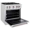 ZLINE 30 in. 4.2 cu. ft. Classic Gas Range with 4 Burner Cooktop and Convection Gas Oven in Satin Stainless Steel, Open Box-Great Condition