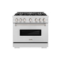 ZLINE 36 in. 5.2 cu. ft. Classic Gas Range with 6 Burner Cooktop and Convection Gas Oven in Satin Stainless Steel (CGRS-36)