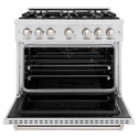 ZLINE 36 in. 5.2 cu. ft. Classic Gas Range with 6 Burner Cooktop and Convection Gas Oven in Satin Stainless Steel, Open Box-Great Condition