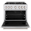 ZLINE 36 in. 5.2 cu. ft. Classic Gas Range with 6 Burner Cooktop and Convection Gas Oven in Satin Stainless Steel, Open Box-Good Condition