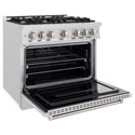 ZLINE 36 in. 5.2 cu. ft. Classic Gas Range with 6 Burner Cooktop and Convection Gas Oven in Satin Stainless Steel (CGRS-36)